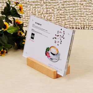 120*80mm Acrylic L Shape Tabletops Sign Holder Table Top Price Card Tags Menu Display Stands Poster Magnetic Frame Stander