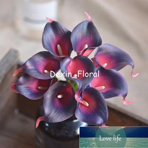 Mörk Varm Lila Calla Lilies Real Touch Blommor För Silk Bröllop Buketter, Centerpieces, Dekorationer Konstgjorda Dekorativa Kransar Fabrikspris Expert Design