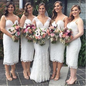 Short Sweetheart Neck Bridesmaid Dresses Vintage Lace Sleeveless Knee Length Wedding Party Dress Prom Formal Gown vestidos