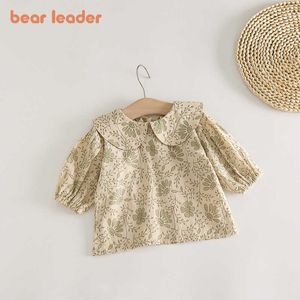 Bear Leader Baby Girls Spring Flowers Blouses Toddler Casual Floral T Shirts för Spädbarn Prinsessan Söt kläder Höstkläder 0-2Y 210708