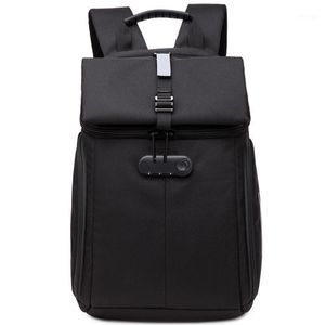 Backpack Oxford Męski Wielofunkcyjny Lock Anti-Theft Lock 14-17 calowy Laptop Casual Waterproof School 2021