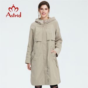 Trench Coat Spring and Autumn Women Causal Coat Långärmad med Hood Solid Färg Kvinna MODA MUJE Hög kvalitet AS-9046 210812