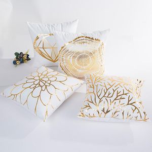 Almofada/travesseiro decorativo Mikksire 2021 45cmx45cm estampagem carimbo de folha de ouro Sofá Sofá Colo
