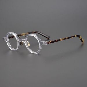 Moda güneş gözlüğü çerçeveleri Japon yüksek kaliteli asetat gözlükleri çerçeve erkekler retro yuvarlak gözlükler kadınlar temiz lens reçeteli gözlük oculo