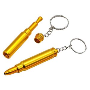 2022 new Bullet Pipe MINI Funky Bullets Metal Gold Tobacco Smoking Filter with Key Chain Head Gun Pistol Bullet Shape hand Pipe DHL