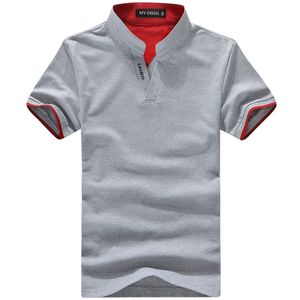 Moda Erkekler Polo Gömlek Katı V Yaka Kısa Kollu Slim Fit Shirts Adam Pamuk Poloshirts Rahat Artı Boyutu 4XL 5XL