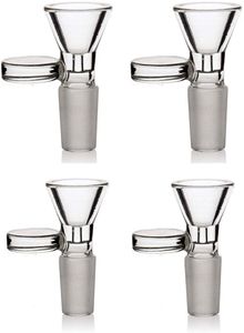 Vintage-Qualität Glasschüsseln Wasserpfeifen dicker runder Filter mit Griff 14 mm 18 mm männliche klare Farbe für Bohrinsel-Wasser-Bong-Rauchen