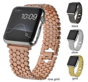 Honeycomb Metal Strap för Apple Watch Band 38mm / 40/41mm / 42mm / 44mm / 45mm Armband Band Kompatibel Iwatch Bands Series 7 SE 6 5 4 3 2 1