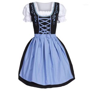 HOMESTEST Women's Dirndl Dress Cosplay Tyska Oktoberfest Bavarian Beer Wench Costume Maid Outfit Fancy # 061111