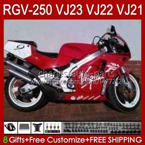 OEM Bodywork For SUZUKI RGVT RGV 250 CC RGV250 glossy red SAPC VJ23 Cowling RGV-250CC Body 107HC.78 RGVT-250 VJ 23 RGV-250 Panel 97 98 RVG250 250CC 1997 1998 Fairing Kit