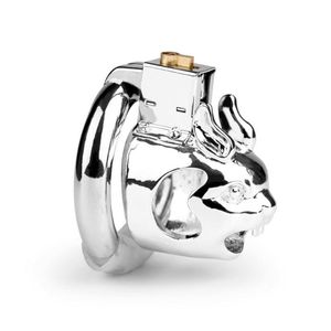 Zinc Alloy Chastity Device Rabbit Metal Male Belt Cock Cage Penis Ring Locking Bondage Sex Toys Products For Men