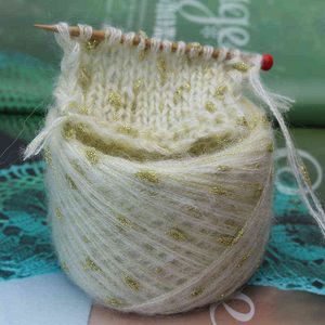 1 pc Nowy 250g Piękny Złoty Fantazyjny Przędza Słodnia do Knitting Crochet Organic Plush Wełna Metaliza