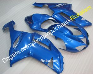 07 08 ZX 6R 636 Kawasaki ZX-6R için Firmalar ZX636 2007 2008 ZX6R Tam Mavi Vücut Komple Fairing Set (Enjeksiyon Kalıplama)