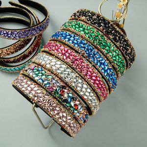 Rhinestones Kafa Bandı Sparkly Yastıklı Tam Kristal Geniş Hairbands Gelin Düğün Prenses Şapkalar Saç Aksesuarları