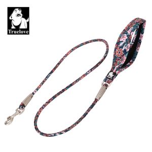 Truelove Pet Leash Floral Rope Leash for Dog and Cat Neoprene Padded Handle 100% Cotton Fabric Zinc-alloy Hook Outdoors TLL2573 210729
