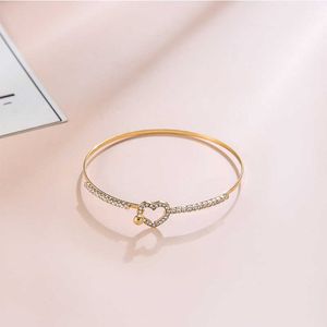 Yobest 020 Hot New Fashion Crystal Heart Bow Bilezik Cuff Opening Bracelet for Women Jewelry Gift Mujer Pulseras Q0719