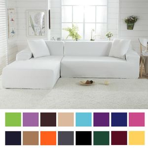 Campa a cadeira de cadeira de sofá moderno branco cover elástico de cor sólida poliéster canto de canto de canto de capa de capa de capa para a sala de estar 1/2/3 lugar
