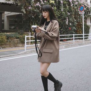 Blazers Women Comfortable Simple Solid Spring Notched Long Sleeve Streetstyle Ulzzang Trendy Female Office Ins Double Breasted X0721