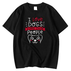 Große Größe Männer T-shirt Crewneck Lose T-Shirt Ich Liebe Hunde Mehr Als Menschen Brief Drucken Kleidung Frühling Sommer T-shirts herren Y0809