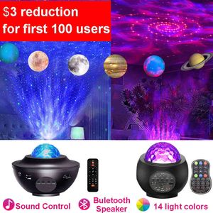 Led Star Galaxy Starry Sky Projector Night Light Built-in Bluetooth Speaker For Bedroom Decoration Child Kids Birthday Present