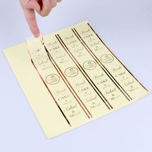 Custom Clear Brown Foil Rectangle Adhesive Sticker Label Transparent Waterproof Baking Package Sealing Labels Printing Translucent Stickers