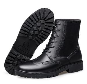 Män Höst Vinter Stövlar Retro Style Ankel Lace Up Casual Boot High-Top Shoes för Mens Slitstarka Zapatos