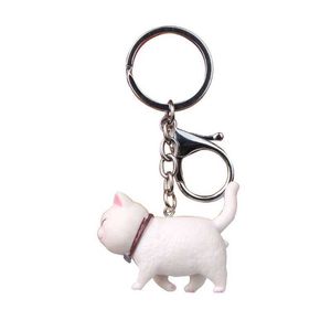 Imitation Real Cat Keychain Charms Key Kedjor Resin Ornament Lucky Gifts Slitstarkt G1019