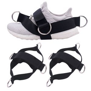 4 D-Rings Ankle Strap for Cable Machines and Resistance Bands Women/Men Sizes Glute Leg Band for Fitness Gym Workout Stretching C0224