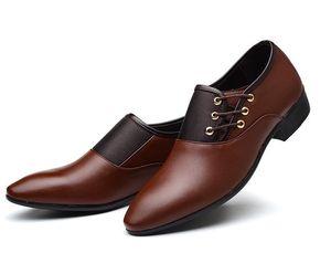 Homens vestido sapatos formais pu couro luxo moda noivo masculino masculino oxford casual sapato mais tamanho 38-48