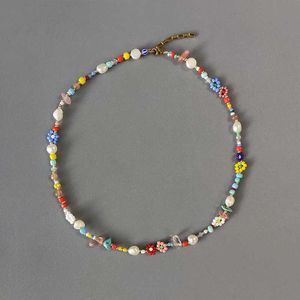 Bohemian handgjorda naturliga pärlhalsband Modig utsökta blomma pärlor Utsmyckning Högkvalitativa smycken gåvor