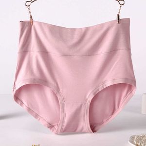 Q001 4 adet / grup Büyük Boy 6XL Külot Katı Yüksek Bel İç Kadın Külot Yumuşak Viskon Lingerie Külot 210720