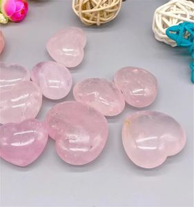 Wholesale Party decoration Heart Shaped Stone Gemstones Natural Rose Quartz Crystals Love Puffy Healing Crystal Gemstone Home DIY