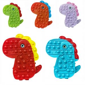 Party Favor Push Bubble Fidget Pencil Box Small Dinosaur Coin Purse Decompression Squeeze And Soft Children Toy Gifts