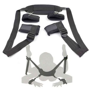 Bondages Erotic BDSM Bondage Adjustable Restraints Harness Slave Handcuffs Neck Ankle Cuffs Adult Couples Flirting Sex Toys for Woman 1122