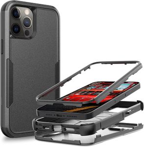 Combuter 3in1 Armor Phone Case для iPhone 13 12 Mini 11 Pro XS MAX XR 7 8 Samsung S22 S21 Ultra TPU Средственный ПК Рамка Ударозащитный Защитный Крышка