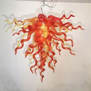 Orangefarbene Lampe, mundgeblasenes Glas, Tropfen-Pendelleuchte, LED-Kronleuchter für Esszimmer, moderne Küche, Pendelleuchte, 50,8 cm, Art Decor GG635