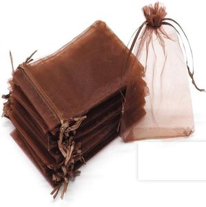 2021 Organza Sheer Gift Candy Bags Bomboniera Organza Pouch Jewelry Party Sacchetti regalo di Natale 5x7cm, 7X9CM, 9x12cm, 10x15cm, 11x16cm