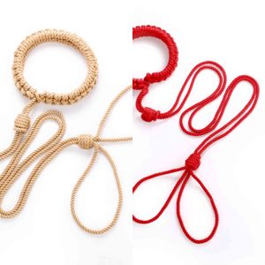 Bondage Shibari rope Collar & leash Handmade gear for restraint Erotic Sex Toys Games For Couples Woman Sexy Lingerie Handcuffs 1123