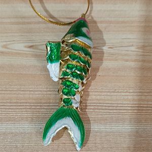 Sway Cloisonne Enamel Cute Koi Fish Charms for Key Chains Colorful Carp Pendants Jewelry Girls Women Small Gift with bag