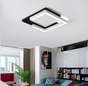 Modern LED Ceiling Lamp - Surface Mounted, White/Black, for Living Room, Bedroom, Office, Study