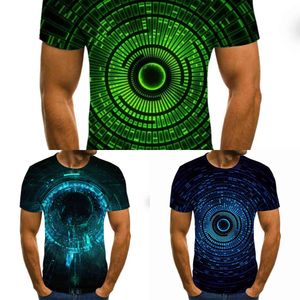 Túnel tridimensional t-shirt gráfico casual harajuku tops 3d lattice homens t-shirt verão camisa de pescoço o-pescoço mais tamanho streetwear x0621