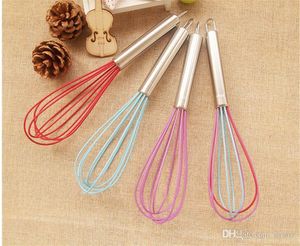 Home Garden 10" SILICONE COATED EGG WHISK EGGBEATER STAINLESS STEEL HANDLE KITCHEN GADGET KD1