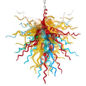 Lamps Modern Crystal Chandeliers Light Pendant Hanging Lamp Colorful Murano Hand Blown Glass Led Chandelier Lighting for Living Dining Room