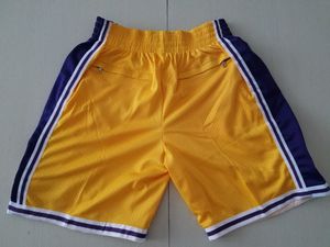 Ny Team BaseKetball Shorts Zipper Pocket Running Clothing Yellow Color #8 och #24 Size S-XXL