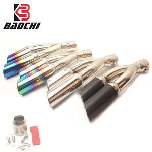 Motorcycle Exhaust System Pipe Muffler DB Killer Double Hole Escape Moto For CBR250 CB400 Ninja Z250
