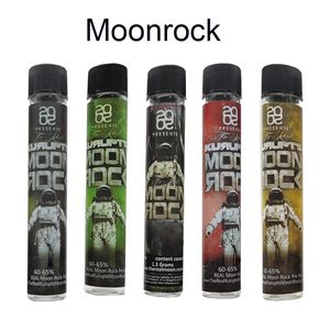 Moonrock Cam Tüpler Preroll Eklemleri Ambalaj Şişesi 120 * 20mm Plastik Kapaklar Ön Haddelenmiş Eklem Boru Boş Konteyner Kuru Herb Çiçek için 6 çeşit Etiketler