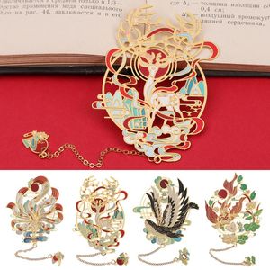 Bookmark Student Gift Retro Cinese in stile Chinese Nappa dipinta del libro Paginazione Clip Mark Brass