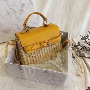 Factory wholesale women handbag fashion woven box bag summer straw womenes beach handbags exquisite fashions wovens Messenger bags