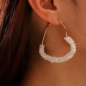 Stud Korean Handmade Seed Beads Heart Shape Earrings For Women Female Bohemia Trendy Beaded Earring Jewelry