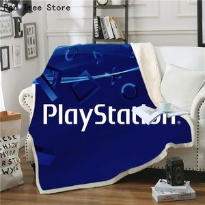 Game Series Playstation Printed Fleece Blanket Boy Child Ultra-Soft Flannel Velvet Plush Throw Cover Portable Wearable Textiles